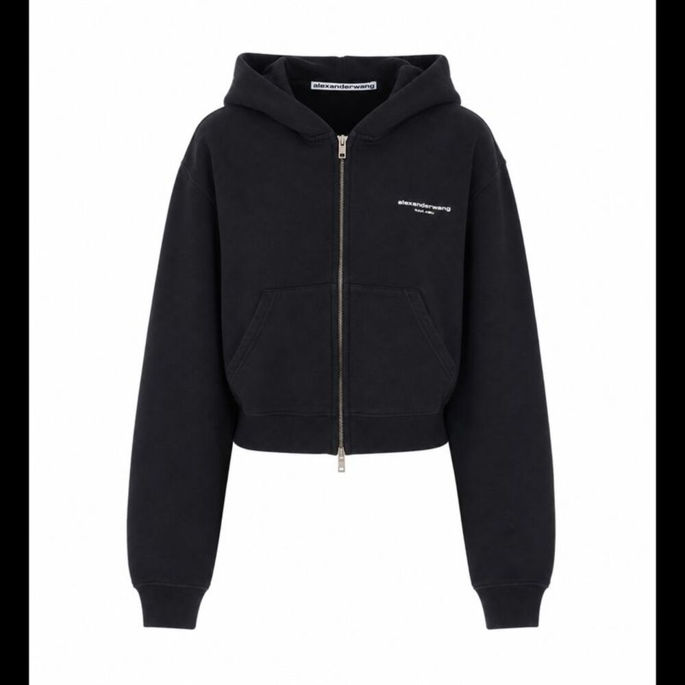 Alexander Wang Women Logo Zip Up Hoodie